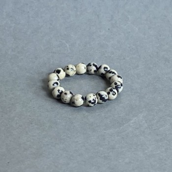 Dalmatian Jasper Bead Wrap Hoop, smooth bead 4mm±, stretch
