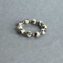 Bead Ring Dalmatian Jasper Smooth Sphere, diameter 4mm± Hematite sphere 2mm± stretch