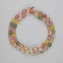 Tinted Quartz Beads, Faceted Cube Shape, 5x5mm±, 3mm± Bugle Beads, 37cm± on Thread