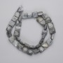 Tiger's Eye Beads, Faceted Square, 9–10 mm, 39 cm length on thread