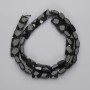 Beads Silver Obsidian Faceted Square, diameter 9-10×9-10mm±, cord length 39cm±