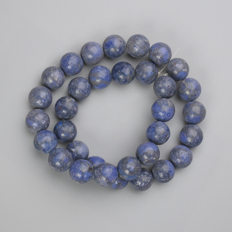 Hollow Coral Beads, smooth round 12mm diameter, length 40cm ± on fishing line