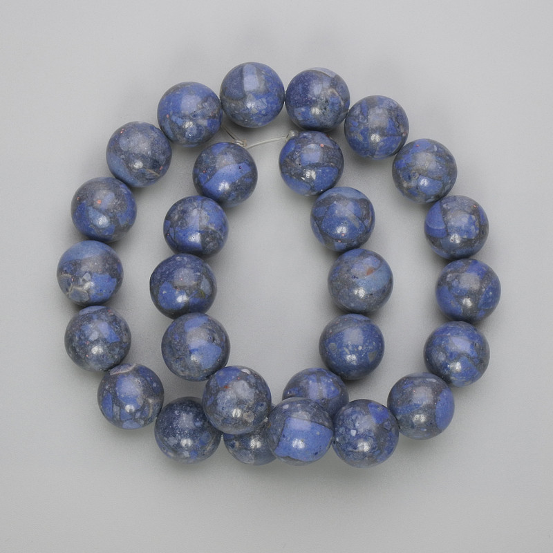 Porous Coral Beads Smooth Round Bead 14mm diameter ±, length 42cm ± on thread