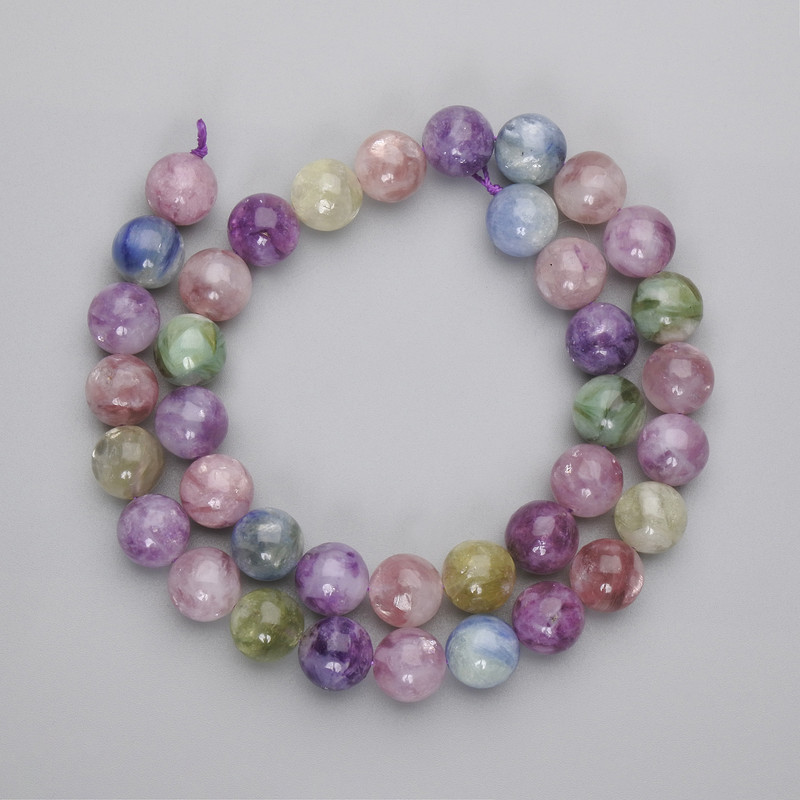Lepidolite Beads Smooth Sphere 10mm Diameter, 38cm Length on Thread