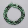 Emerald Barillo Beads, diameter 8.5-10×6mm±, length 39inches± on thread