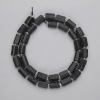 Turmaline Shell Beads, Cut, diameter 9.5–11×6.5 mm ±, on thread, length 39 cm ±