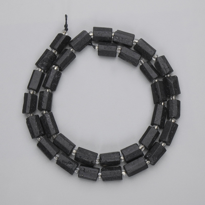 Turmaline Shell Beads, Cut, diameter 9.5–11×6.5 mm ±, on thread, length 39 cm ±