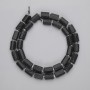 Turmaline Shell Beads, Cut, diameter 9.5–11×6.5 mm ±, on thread, length 39 cm ±