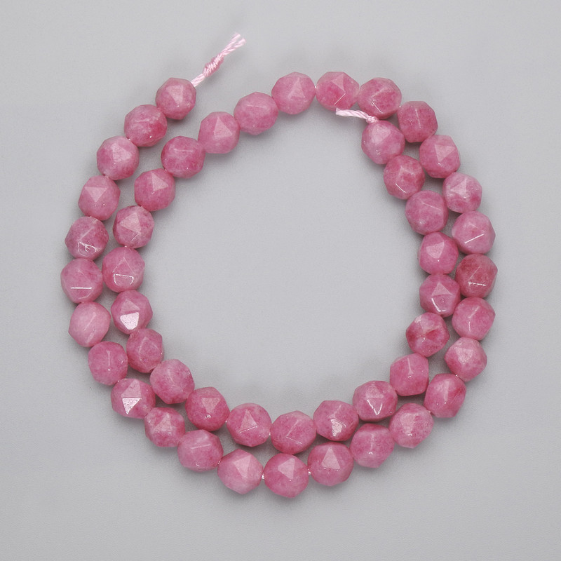 Tourmaline Beads, Multifaceted, 7.5×6.5 mm on thread, 37 cm length