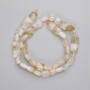 Citrine Beads Faceted Square, 8-10×8-10 mm, 39 cm on thread