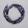 Sodalite Beads Faceted Square, 8.5-10×8.5-10 mm, 40 cm on a thread
