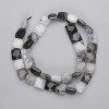 Rutilated Quartz Horned Beads (Hairon) Square Faceted Beads, 9-10x9-10 mm, 39 cm+ length on thread