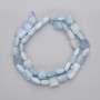 Aquamarine Beads, Faceted Square, 9-10×9-10 mm, on String, 39 cm long (approx.)