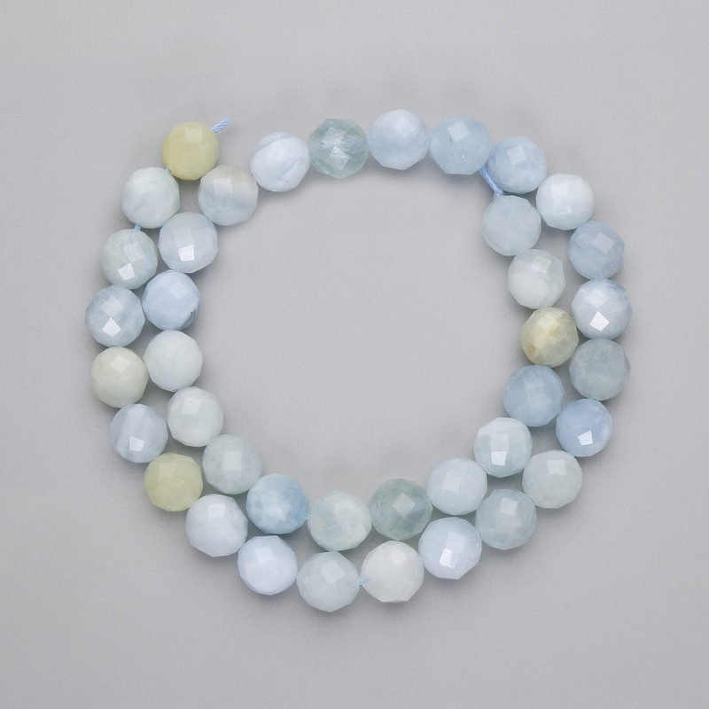 Morganite Beads Faceted Round 9mm, 38cm+ length on Thread