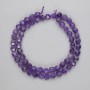Amethyst Beads, Multifaceted, diameter 6x5.5 mm, 5mm±, thread length 37 cm±