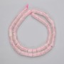 Pink Quartz Cylindrical Beads, diameter 6x6 mm on thread, length 38 cm +
