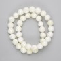 Mother-of-P Pearl Beads smooth round 10mm diameter, 39in +/- on thread