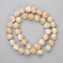 Beige Pearl Beads Smooth Sphere 10.5mm Diameter, 39in Length on Thread