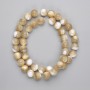 Beige Pearl Beads round smooth bead diameter 8.5mm+, length 39cm on a thread