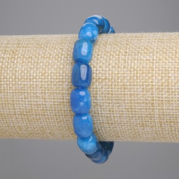 Apatite Barred Bead Bracelet, 11×9 mm barrels, 18 in. (±) stretchy