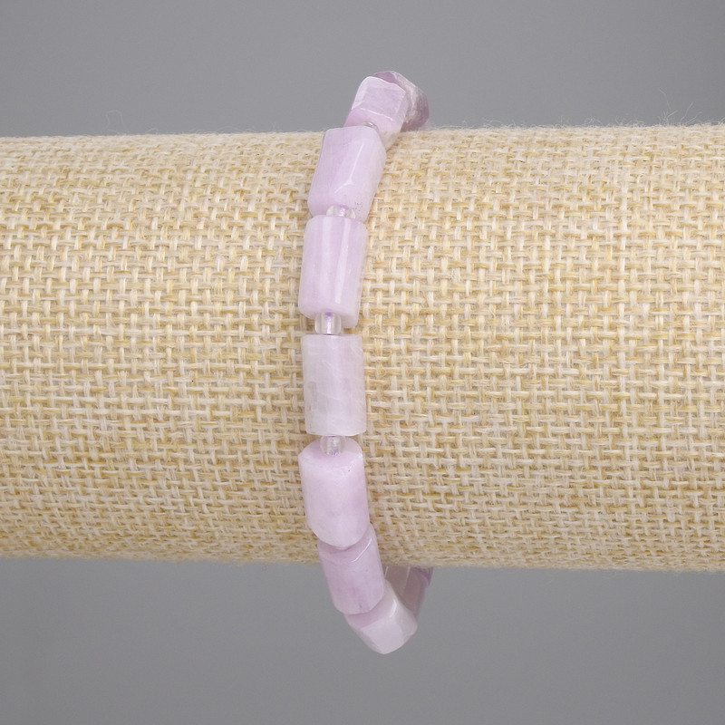 Kunzite Bracelet, faceted, diameter 9-10×6 mm ±, 3 mm+ beads, length 18 cm ±, stretch