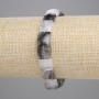 Rutilated Quartz Hairy Quartz Bracelet with Faceted Square Beads, 9-10x9-10 mm, Stretch, 18 cm+