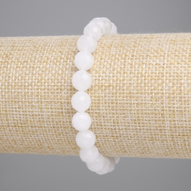 Bracelet Mountain Crystals, faceted round bead, diameter 8mm±, length 18cm±, stretch