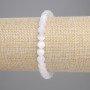 Selenite Bracelet Smooth Bead, 6.5 mm diameter, length 18 cm, stretch