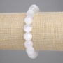 Selenite Bracelet Smooth Bead, 10mm diameter ±, length 18cm ± stretch