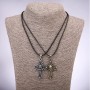 Pair of Friendship Pendants Crosses with Skulls, length 42-48 cm, diameter 45x30 mm