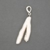 Pendant with Baroque Pearl in a Petrol Hued Tone 21-33x15-17mm +-, length 40mm+- (assorted sizes)