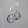 Earrings with Agate Druze Cut 24×19 mm ±, length 43 mm ±