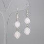 Earrings Rose Quartz Faceted 10x9mm ±, length 40mm ±