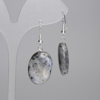 Earrings Labradorite Oval 25×18mm+-, length 45mm+-