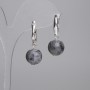 Larvikite Smooth Ball Earrings 12mm+-, length 30mm+-