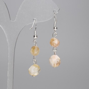 Citrine Faceted Earrings 10x8, 5mm+- 8x7mm+-, length 40mm+