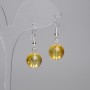 Earrings Citrine Smooth Ball 12mm +-, length 32mm+-