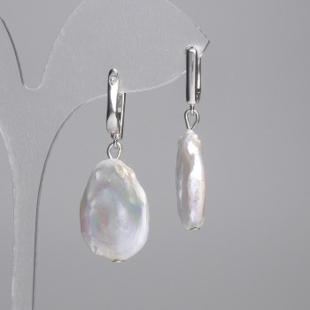 Earrings Baroque Pearls 29mm+-, length 40mm+-