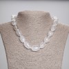 Necklace with Mountain Crystal, faceted facets 18, 5-19x12, 5x13mm+- 45cm+- with clasp