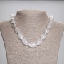 Necklace with Mountain Crystal, faceted facets 18, 5-19x12, 5x13mm+- 45cm+- with clasp