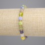 Bracelet Assortment (Jasper, Agate, Tourmaline) faceted cube 6x6mm +-, length 18cm stretch
