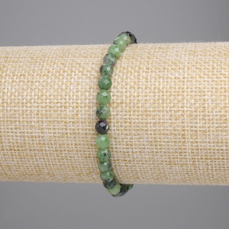 Zoisite Bead Bracelet 5mm Faceted Round +-, length 18cm +- stretch