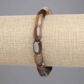 Agate Barilo Bracelet 11x8mm, 18 cm, Stretch