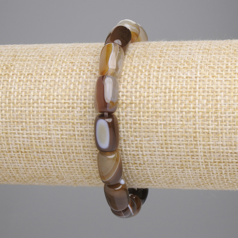 Agate Barilo Bracelet 11x8mm, 18 cm, Stretch