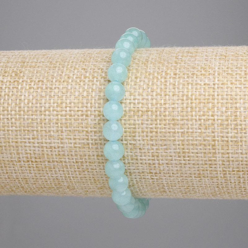 Amazonite Bead Bracelet smooth ball, diameter 6mm±, length 18cm± stretch