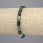 Emerald Barrel Bead Bracelet, 9x6mm diameter, 18 in. length, stretch