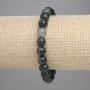 Emerald Bracelet, smooth bead, 8mm diameter, stretch length 18cm