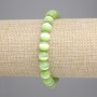Bracelet with Green Cat's Eye Smooth Rounds, diameter 8mm±, length 18cm±, stretch