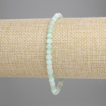 Emerald Bead Bracelet, faceted cube, diameter 4x4mm, stretch length 18cm