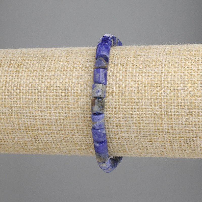 Sodalite Bracelet Cylindrical Beads 6x6mm, stretched 18cm